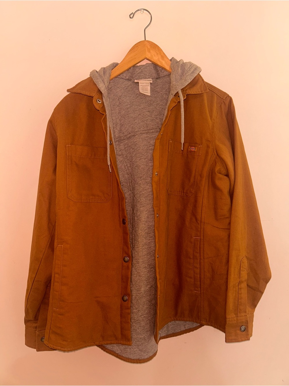 Womens Hooded Lined Work Jacket in Brown